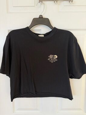 P&Co Black Cropped Graphic Tee